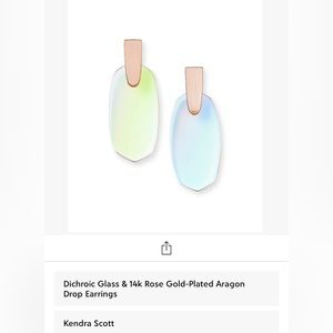 Kendra Scott Dichroic Glass earrings and necklace.